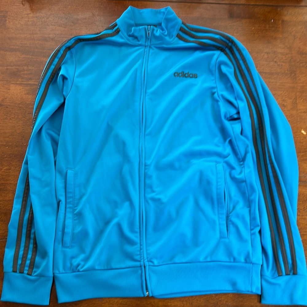 Adidas old school warm up jacket. Sz: medium Color: blue